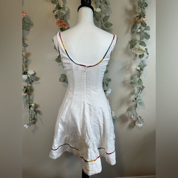 Staud Mini Wells Dress White Rainbow - Picture 7 of 9